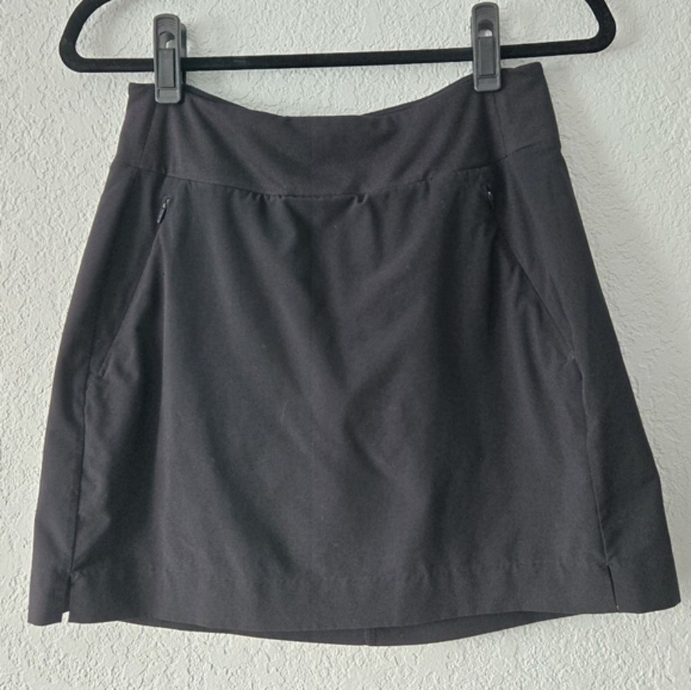 Athleta Soho‎ Skort 4 Black Activewear Hiking Golf Tennis Mini Skirt Pockets